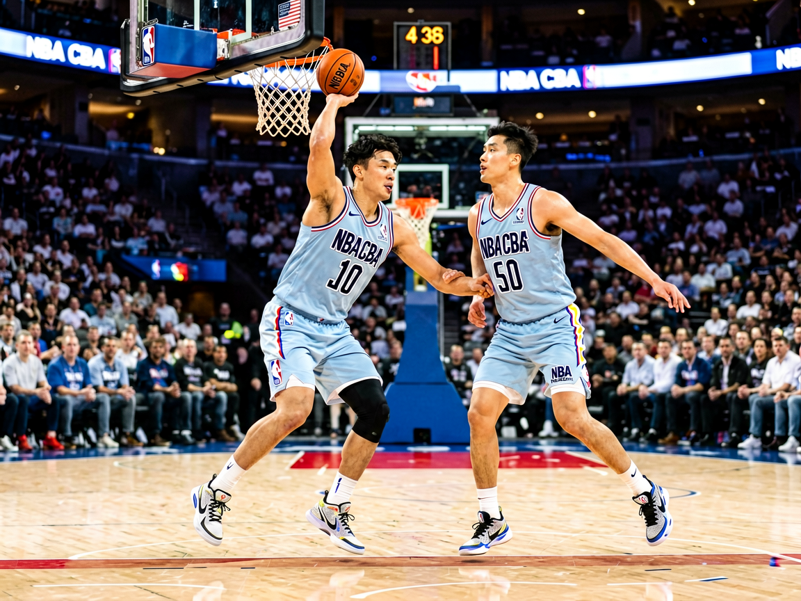 篮球比赛现场，NBA赛场精彩对抗瞬间